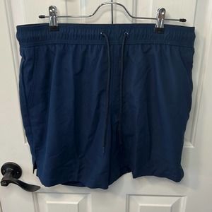 Mens George NAVY Blue Swim Trunks Size Medium 32/34 shorts 6" inseam